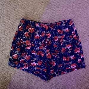Hollister High Rise Flower Patterned Shorts